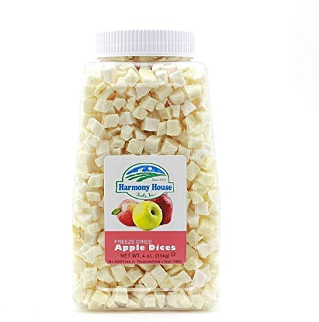 Harmony House Foods Freeze-Dried Apple, dices (4 oz, Quart Size Jar)