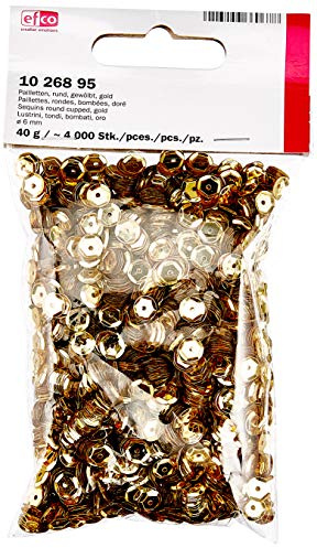 Dorado 6 mm semicírculo con diseño de Lentejuelas/pinflair (4000 Piezas)