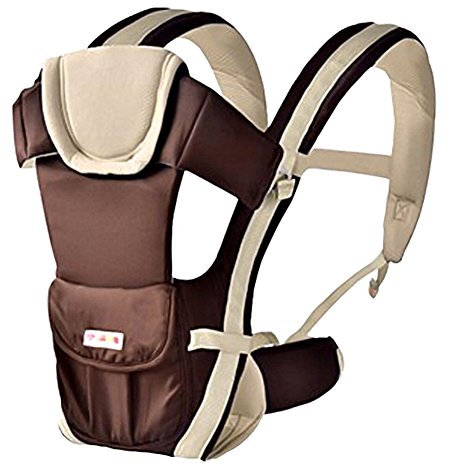 Baby Tragetasche Babytrage Komforttrage Bauchtrage Rückentrage babycarrier Holder Einstellbar (Beige)