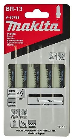 Makita A-85793 Lama per seghetto alternativo BR13 HCS per legno e ripiani cucina in materiale speciale-