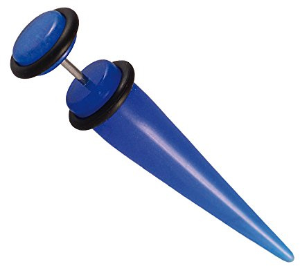 CHICNET Acryl Fake Piercing Expander Blau Dehnungsstab Straight Dehnstab