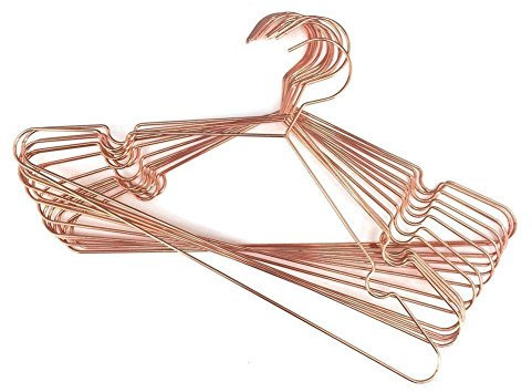 Koobay 43,2 cm Rose glänzend Kupfer Kleidung Metall Draht Aufhängen Kleiderbügel für Shirts Coat Speicherung und Display Gold