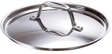 Beka Chef - Couvercle Inox 18/10 - 28 cm - Compatible avec Casseroles, Faitouts et Sauteuses - Évent Anti-Débordement, Argenté
