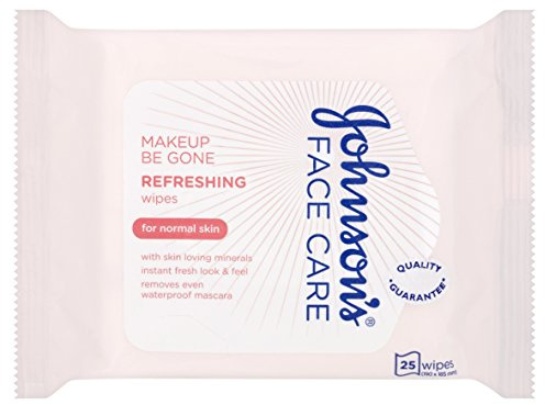 Johnson's Face Care Makeup Be Gone Refreshing Wipes, Pack of 1 x 25