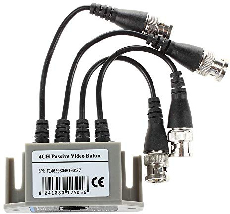 BW New CCTV 4 Channel Passive UTP Transmitter Video Balun BNC Male to UTP RJ45 CAT5