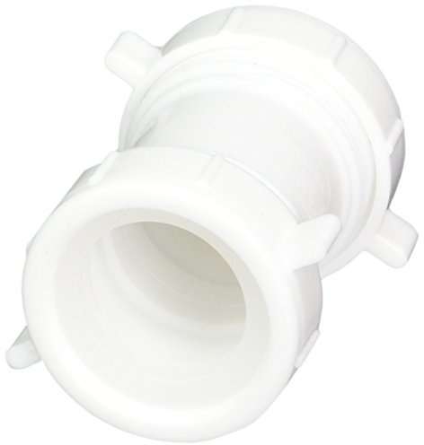 EZ-FLO 1-1/2 Inch Slip Joint Connection Coupling with Reducing Washer for Tubular Drain Applications, White Polypropylene, 35331