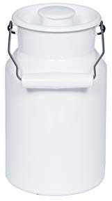Riess, 0505-033, Milchkanne mit Deckel 1L, WEISS, Weiß, Vol. (rec.): 1,3 Liter, Made in Österreich, LBH: 15,2x13,2x15,7cm, 0,556kg, Deckel, Kratzfest, Gasherd geeignet, Elektroherd geeignet