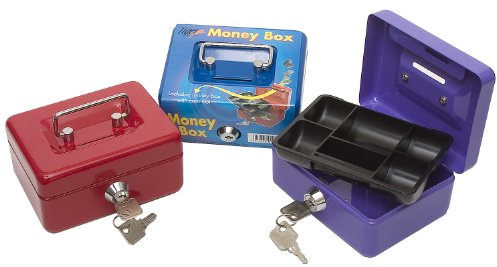 5 Heavy Duty Metal Cash TIN Lockable Petty Money, Coin and Note Security Box + 2 Keys