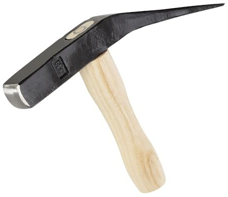 RUTHE marteau de maçon frêne, forme berlinoise, no. 3020059119, 1.500 gr. | Outil maçon professionnel | Marteau robuste avec manche en frêne | Marteau de pavage pour maçons et tailleurs de pierre