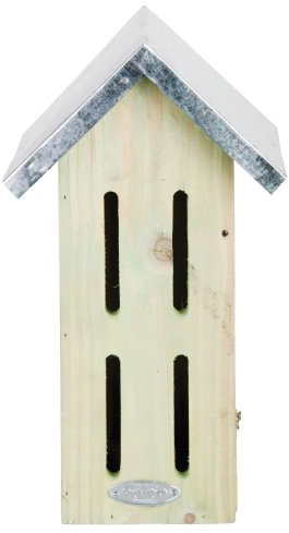 Esschert Design Schmetterlingshaus, Nistkasten aus Holz mit Blechdach, ca. 19 cm x 15 cm x 33 cm braun