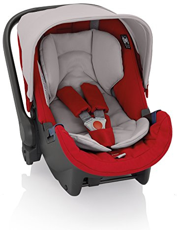 Inglesina AV60F6SHR Schützen Sie Ihr Kind mit dem Babyautositz Grupp0+ Huggy Gute Polsterung 5 Punktgurt Leichte Montage im Auto Passend für die Modelle Quad, Mehrfarbig (Rot)