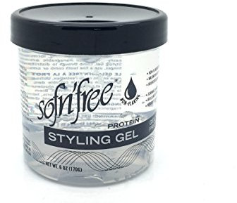Sofn'free Protein Styling Gel, Non flaky formula for firm styling control when setting, wrapping or moulding, perfect waves sets and controlling curly hair, 170 g, Clear, Pack 1