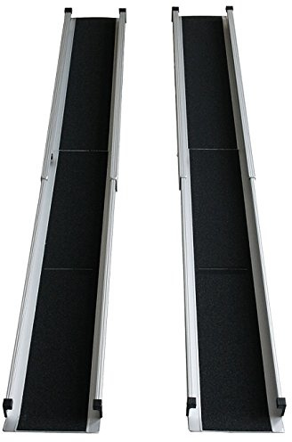 Teleskop-Rollstuhlrampe Teleskoprampe aus Aluminium, 3-teilig, mobil mit Anti-Rutsch-Beschichtung