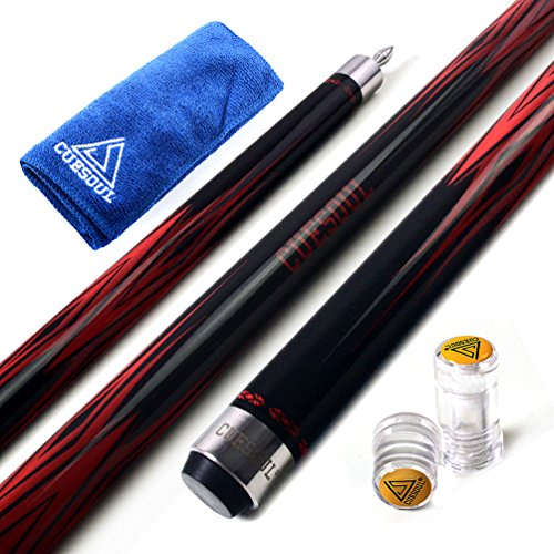 CUESOUL SOOCOO Serie 58 19 oz 12,75 Millimetri Tip Maple Pool Cue Stick Set con Joint/Albero Protector e Cue tovagliolo