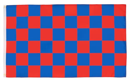 AZ FLAG Flagge ZIELFLAGGE ROTES UND BLAUES 150x90cm - RENNFLAGGE Fahne 90 x 150 cm - flaggen Top Qualität