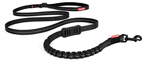 EzyDog Zero Shock LITE Dog Leash - Shock Absorbing Bungee Leash for Dogs That Pull or Excite - Dual Handle and Reflective for Medium, or Small Dogs (72, Black)