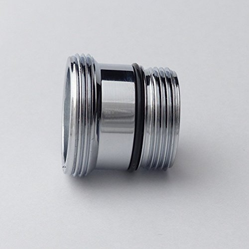 Adapter/Reduzierstück M18,5x1 Außengewinde auf M22x1 Außengewinde zum Anschließen von Wasserhahn-Vorsatzgeräten an Design-Armaturen mit M18,5x1 Gewinde