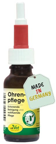 cdVet Naturprodukte Ohrenpflege 20 ml - Natürliche Ohrenreinigung für Hunde mit Teebaumöl - Milbenfreies, Tiefenwirksames Pflegeöl