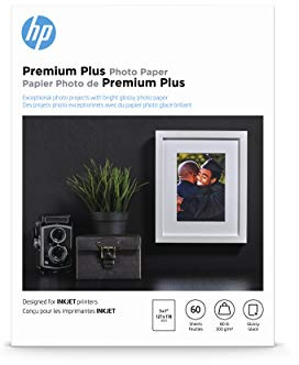 HP Premium Plus Photo Paper, Glossy, 5x7 in, 60 sheets (CR669A)