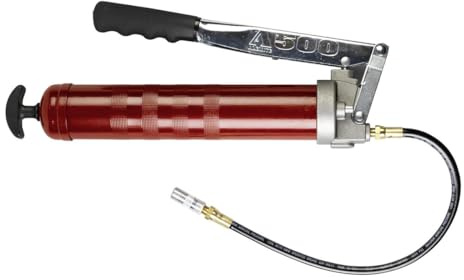 Alemite 500-E Grease Gun, Develops up to 10,000 psi, Delivery 1 oz./21 Strokes, 16 oz. Bulk or 14 oz. Cartridge, with 18 Hose & Coupler, 3-Way Loading