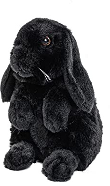 Uni-Toys – Väduren kanin svart – 19 cm (höjd) – kanin, skogsdjur – plyschdjur, gosedjur