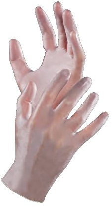 GUANTO MONOUSO AJSIA IN VINILE SENZA POLVERE COL. BIANCO ART. G00509 - CONF. 100 PZ (Large)