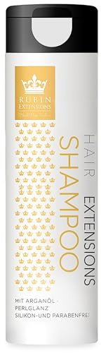 Rubin Extensions Shampoo 250 ml - Extensions Pflege Haarshampoo Frauen - Repair Gold Kollektion - Shampoo für Haarverlängerungen & Echthaar Extensions