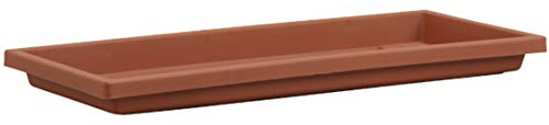 The HC Companies Venetian Rectangular Plant Tray - Lightweight Plastic Plant Saucer - Plant Drip Trays for Drainage - UV Resistant Pot Saucer for Indoor & Outdoor Use (17.5 Clay, Pack of 1)