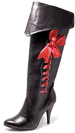 Ellie Shoes Women's 418 Pirate Slouch Boot, Black Polyurethane, 9 M US