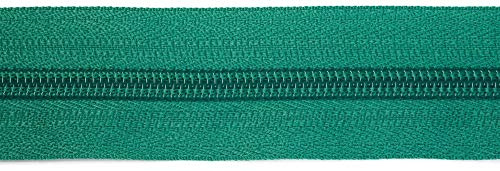 Jajasio Endlosreißverschluss mit Zipper 5mm (Autolock), 5 Meter, Reißverschluss endlos Auswahl aus 40 Farben/Farbe: 79 – smaragdgrün