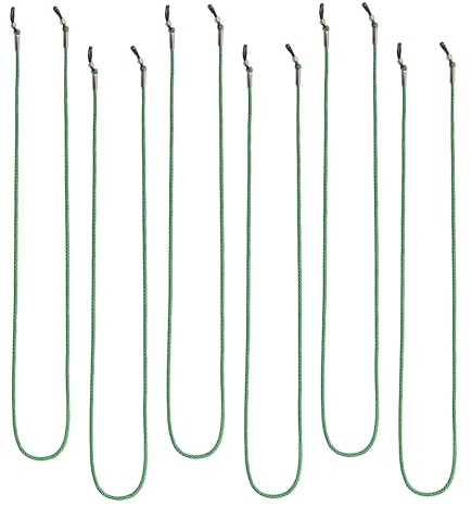 Glasögonband i multipack – stabil glasögonkedja ca 70 cm (6-pack, grön)