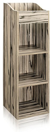 Zomo VS-Box 100/4 Vinyl Aufbewahrungsbox - 370 x 335 x 1270 mm - Zebrano - MDF Holz - Regal für Schallplatten 400 bis 480 LPs
