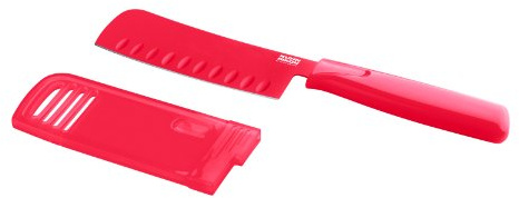 KUHN RIKON 22620 Messer Colori 1 Nakirimesser rot 24,5 cm Edelstahl antihaftbeschichtet m. Klingenschutz