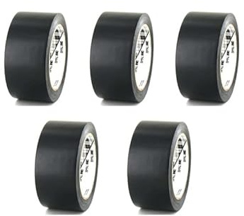 3M Lot de 5 rubans adhésifs vinyle Noir - 50mm - 764N-50
