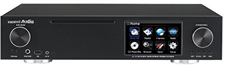 CocktailAudio X30 All-in-One HD - Server musicale (radio FM integrata, lettore CD, Wi-Fi, amplificatore digitale), colore: Nero