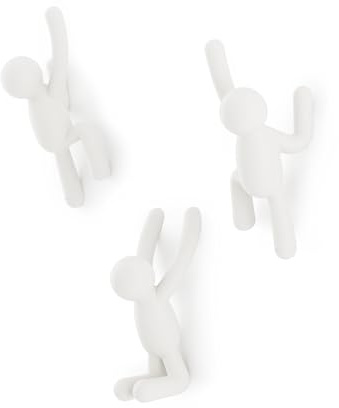 Umbra Buddy Ganchos de pared, juego de 3, Blanco