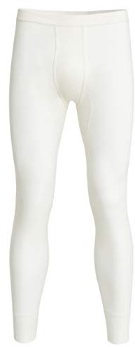 con-ta Lange Hose mit Eingriff, Unterhose für Herren, anschmiegsame Unterwäsche, Leggings aus weichem Angora und Baumwolle, in Wollweiß & Schwarz, Größe: 5-9