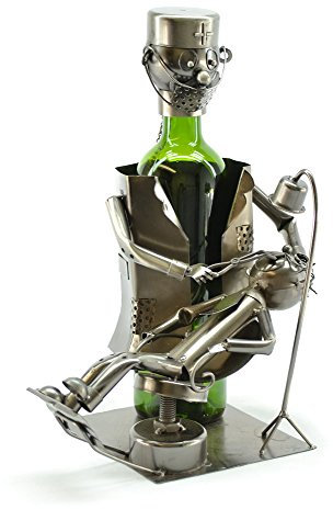 Wine Bodies Metallischer Wein Halter, Tischhalterung, Silber, Modern, Pulverbeschichtet, 1 Flasche, Metall, Umweltfreundlich, Durable