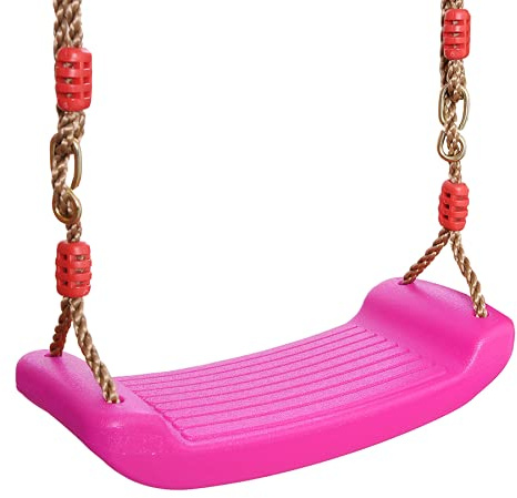 Gartenwelt Riegelsberger Schaukelsitz aus Kunststoff Schaukelbrett Kunststoffbrettschaukel Gartenschaukel Kleinkindschaukel Farbe Pink