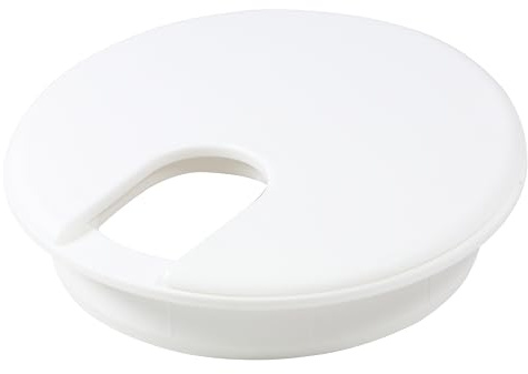 2 Pack Rok Hardware 3 (76mm) White Round Computer Desk Table Port Wire Cable Cord Organizer Hole Cover Grommet, ROKRG3WHT