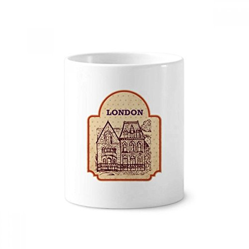 DIYthinker Building Sketch UK London Stamp Ceramic Toothbrush Pen Holder Mug White Cup 350ml Gift 9.6cm high x 8.2cm Diameter