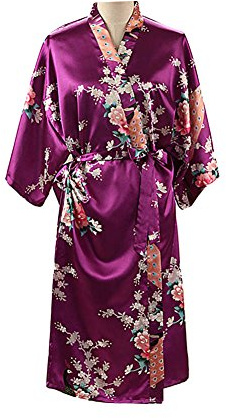 Robe de chambre kimono ample en satin pour femme Taille 36-52