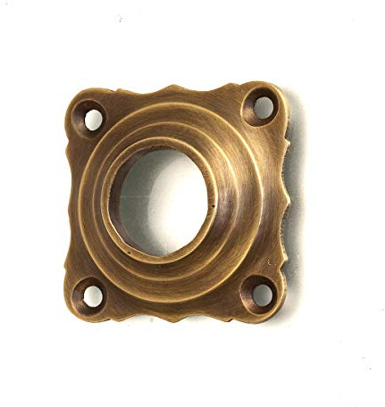 Antikas - Rosette, Klinken-Rosette, Messing patiniert, 42 x 42 mm, Bronze, 50 Gramm
