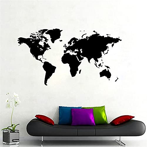 Zdklfm69 Wandtattoo Wandaufkleber Wandsticker Aufkleber Weltkarte für Haus Wohnzimmer Dekoration Aufkleber Schlafzimmer Dekor Tapete Wandbild 58x106cm