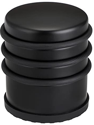IGNPION 1pc Stainless Steel Floor Door Stop Metal Door Holder Stop with Sound Dampening Bumper,No Need Drill Door Stopper, Ideal for All Types of Surfaces (Black,7 * 7.5CM)
