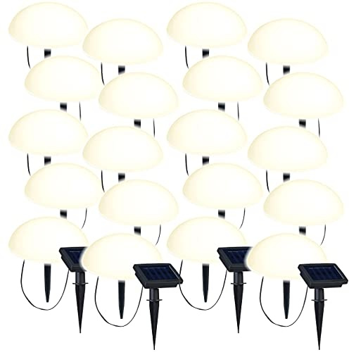 Lunartec Solar-LED-Lichterketten: 4er-Set Solar-Bodenlichterketten mit je 5 warmweißen Halbkugeln, IP44 (Leuchthalbkugeln, Leuchthalbkugel, Kugel)