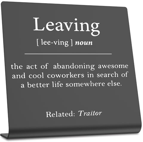 Going Away Gift For Coworker Leaving funny Office Desk Decor Farewell Gifts For Boss Leaving JobGoodbye Gifts For Coworkers Retirement Party Decorations Plaque dksg17