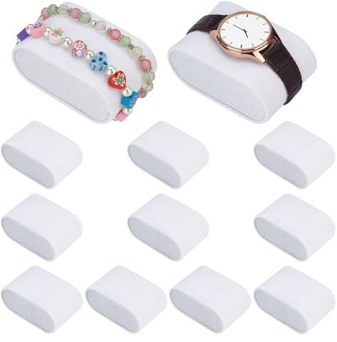 PandaHall 12 Stück Uhrenkisseneinsätze Weißes Uhrendisplay Kissen Fusselstoff Uhrenkissen Uhrenaufbewahrungskissen Für Kleine Unternehmen Verkauf von Armbanduhren Armreifen Display Aufbewahrung