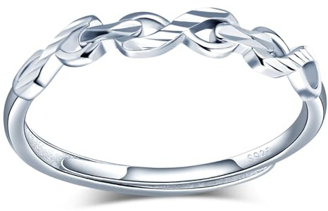 MICMIF Anello a fascia per donna anello infinito nodo argento 925, Anelli regolabile fedine fidanzamento anelli anniversario matrimonio promessa sposa, Gioielli donna