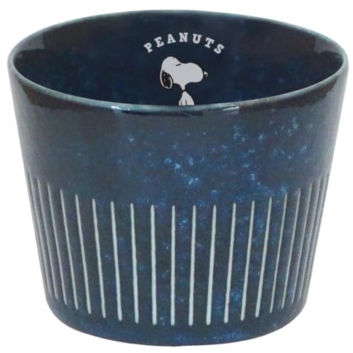 Peanuts 614116 Snoopy Multi Cup Small Bowl with Buckwheat Boar Mouth Diameter 3.1 x Height 2.6 inches (8 cm) x Height 2.6 inches (6.5 cm), Microwave Safe, Dishwasher Safe, Indigo Made in Japan